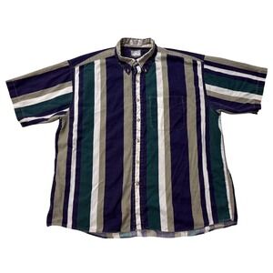 Windsor Shirt Company Mens Striped Short Sleeve Button Down Shirt Casual USA- XL